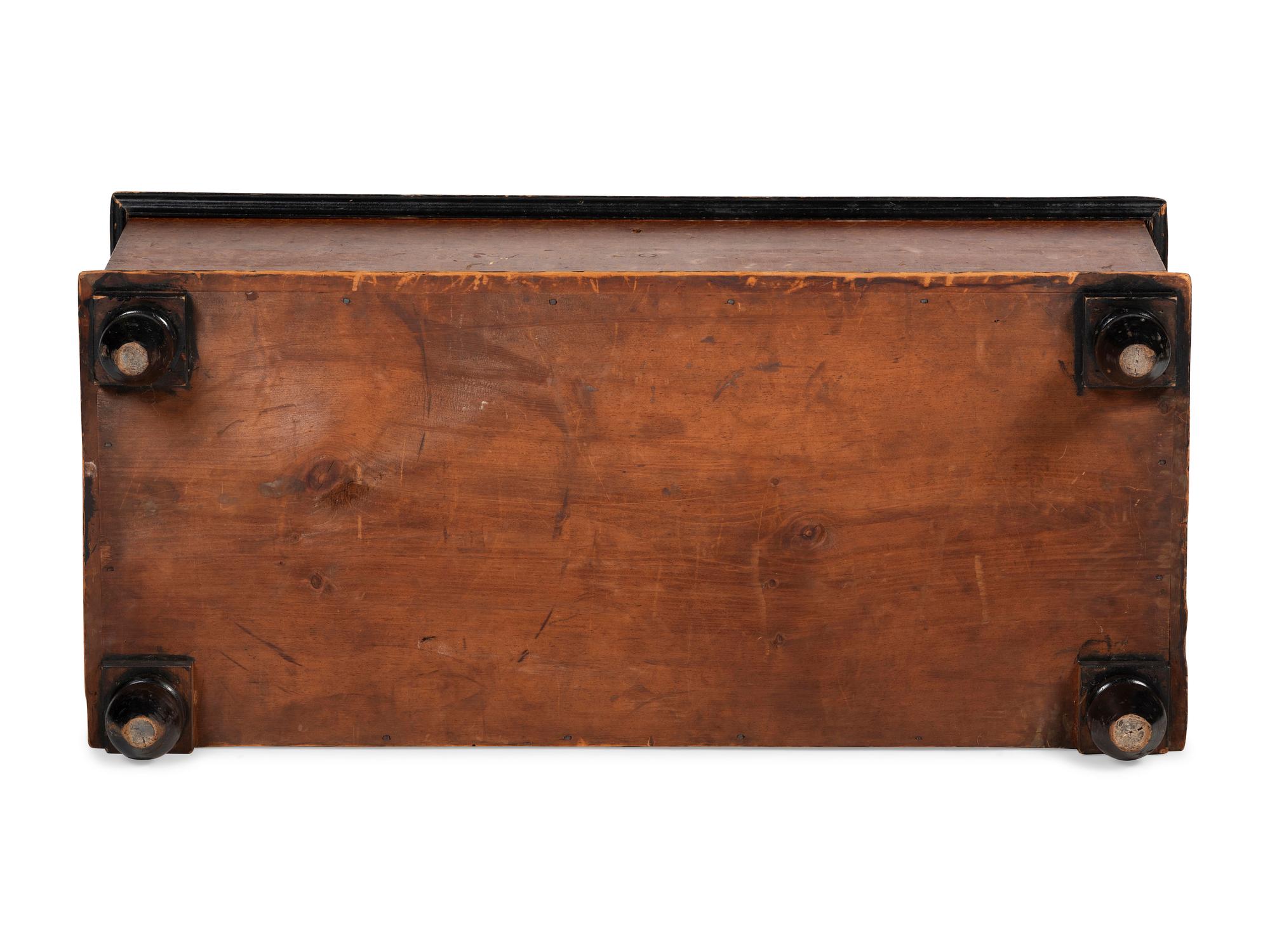 A Late Federal Country Red and Yellow Sponge-Decorated Blanket Chest