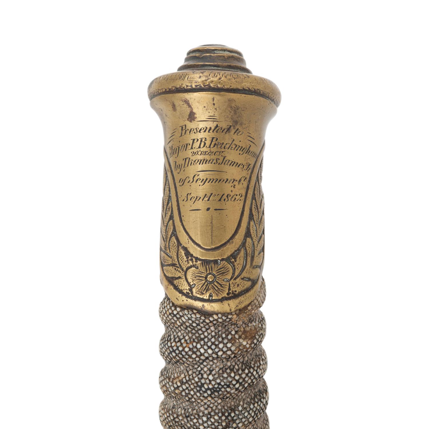 Schuyler, Hartley & Graham Model 1850 Staff & Field Officers Sword Presented to Maj. (Col.) Philo Buckingham - 20th CT Infantry