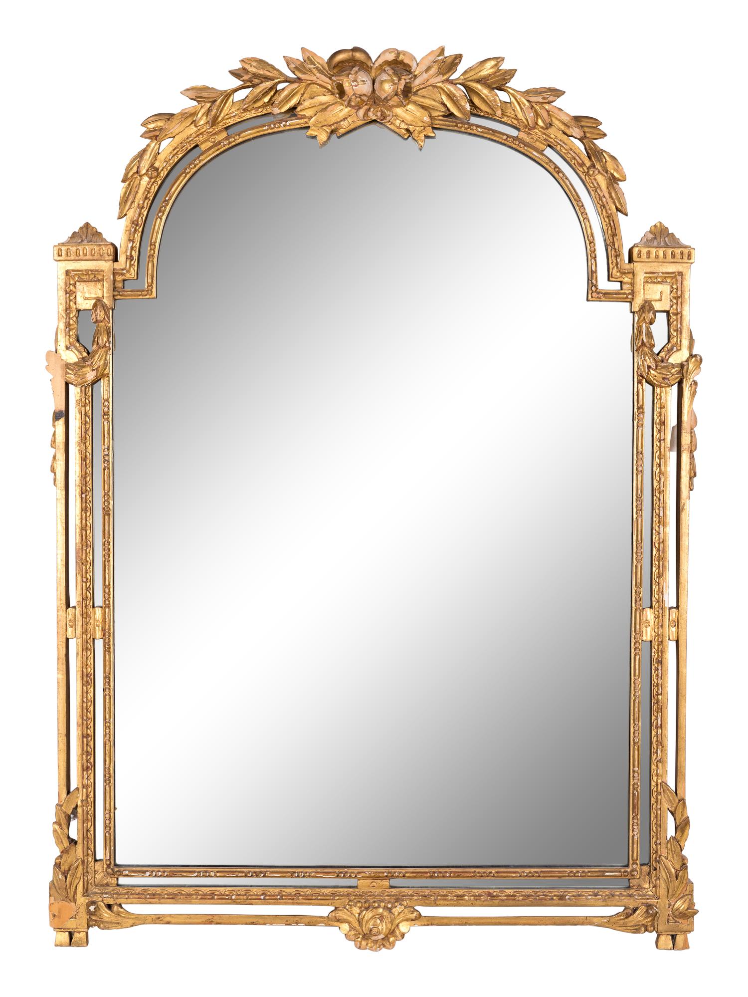A Neoclassical Style Giltwood Mirror