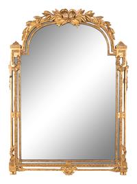 A Neoclassical Style Giltwood Mirror