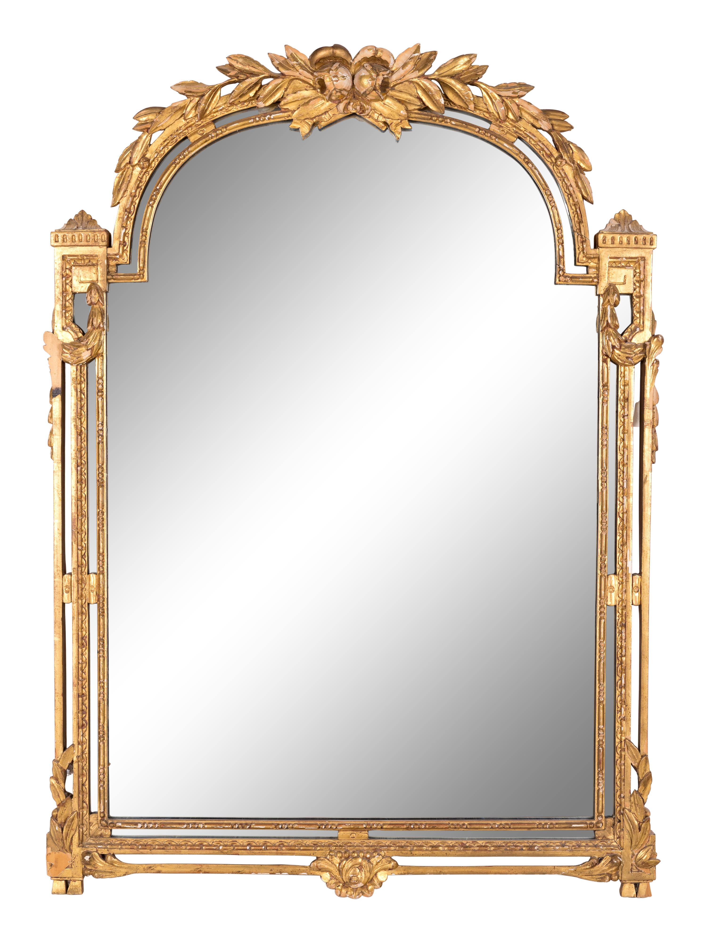 A Neoclassical Style Giltwood Mirror