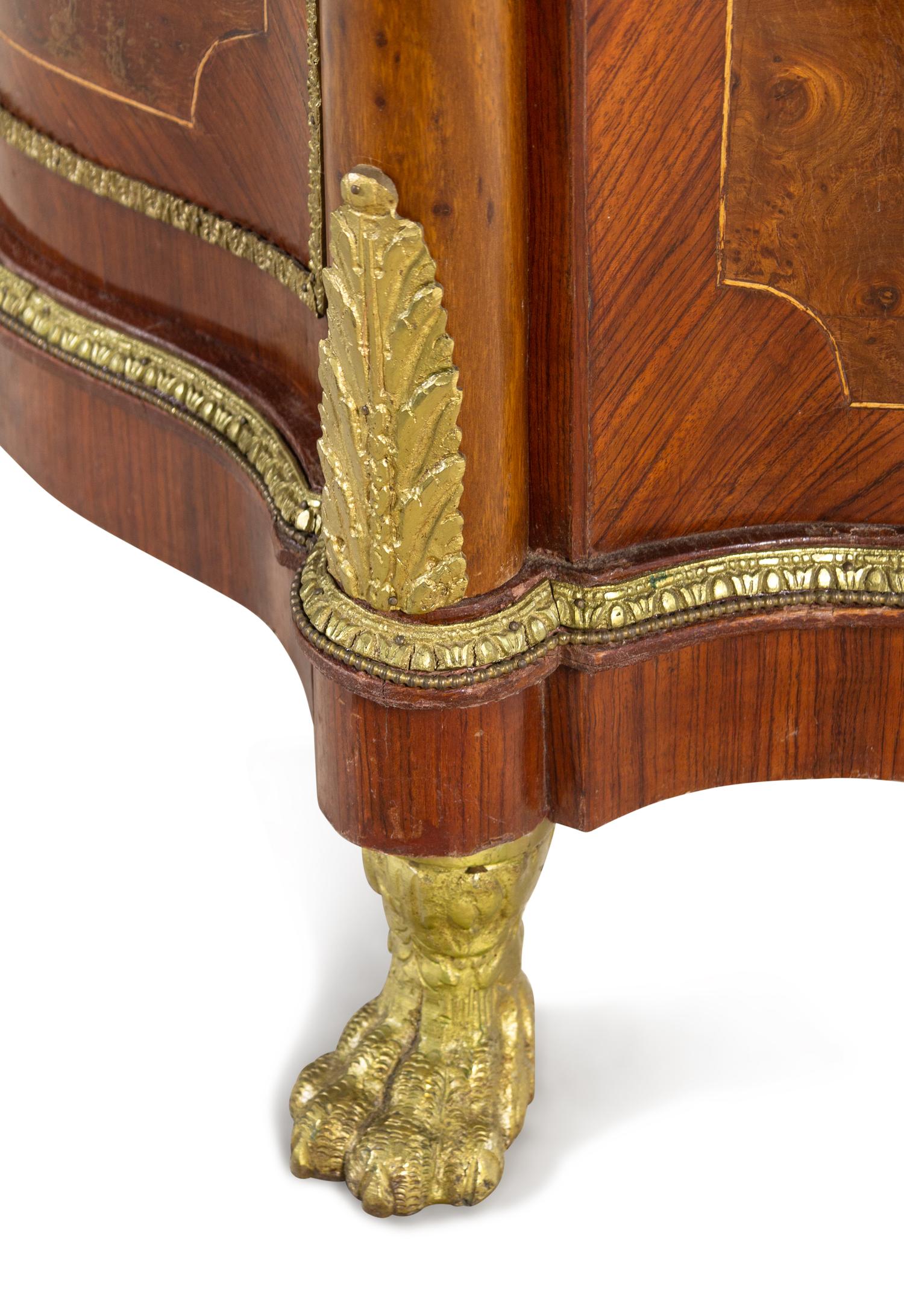 An Empire Style Gilt Bronze Mounted Kingwood Veneered Marble-Top Meuble d'Appui
