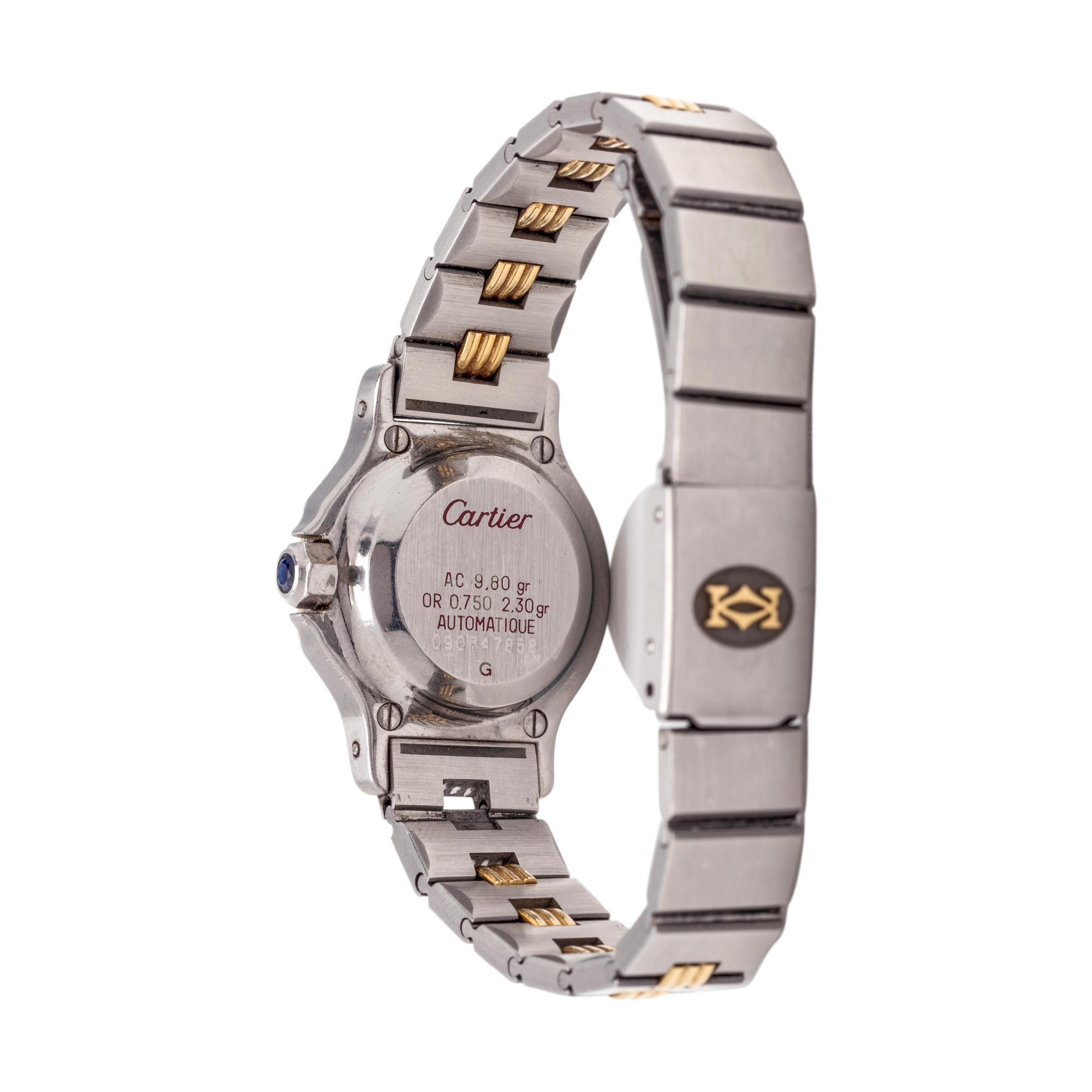CARTIER, STAINLESS STEEL AND 18K YELLOW GOLD 'SANTOS' WRISTWATCH