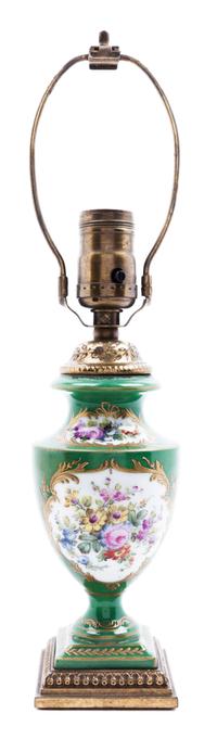 A Continental Porcelain Vase Height overall 14 1/2 inches.