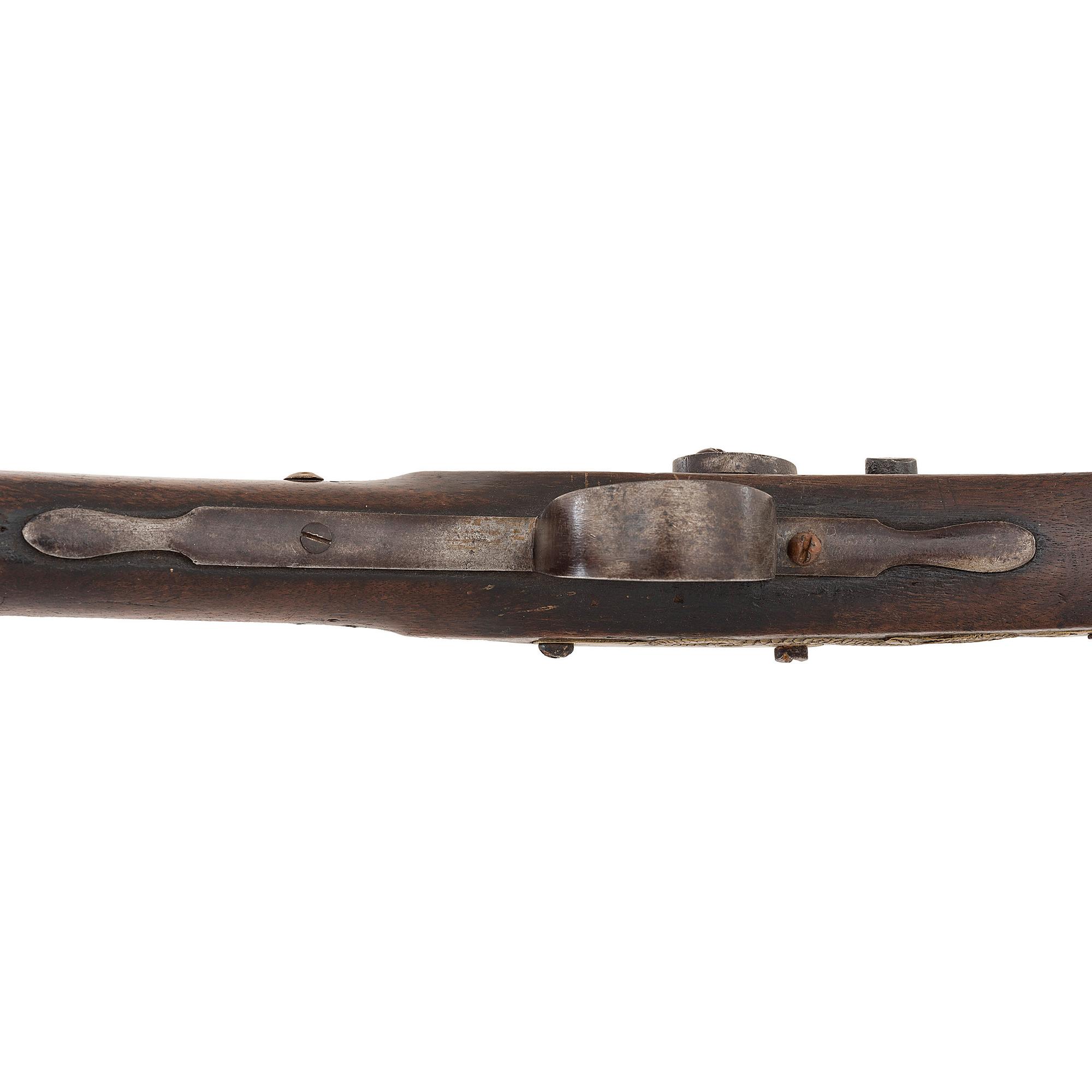 Percussion Altered Belgian Northwest Trade Gun Marked Barnett