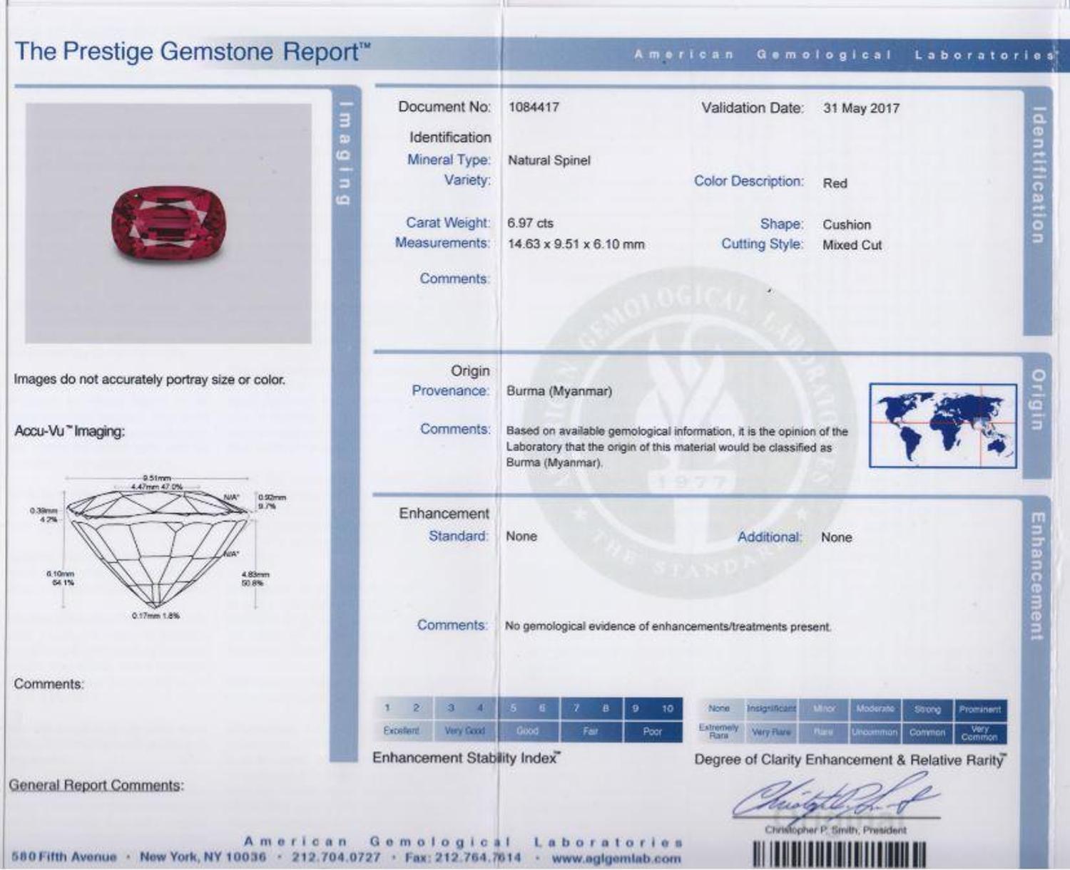 Red Spinel and Diamond Ring