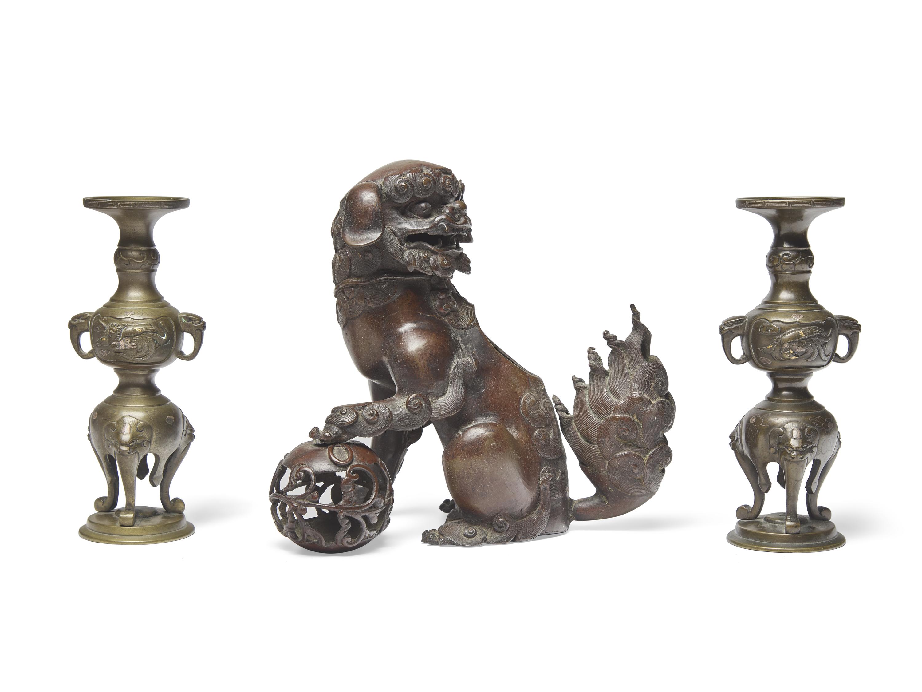 Three Japanese Bronze Articles, 19th/20th Century 近代 日本銅器三件