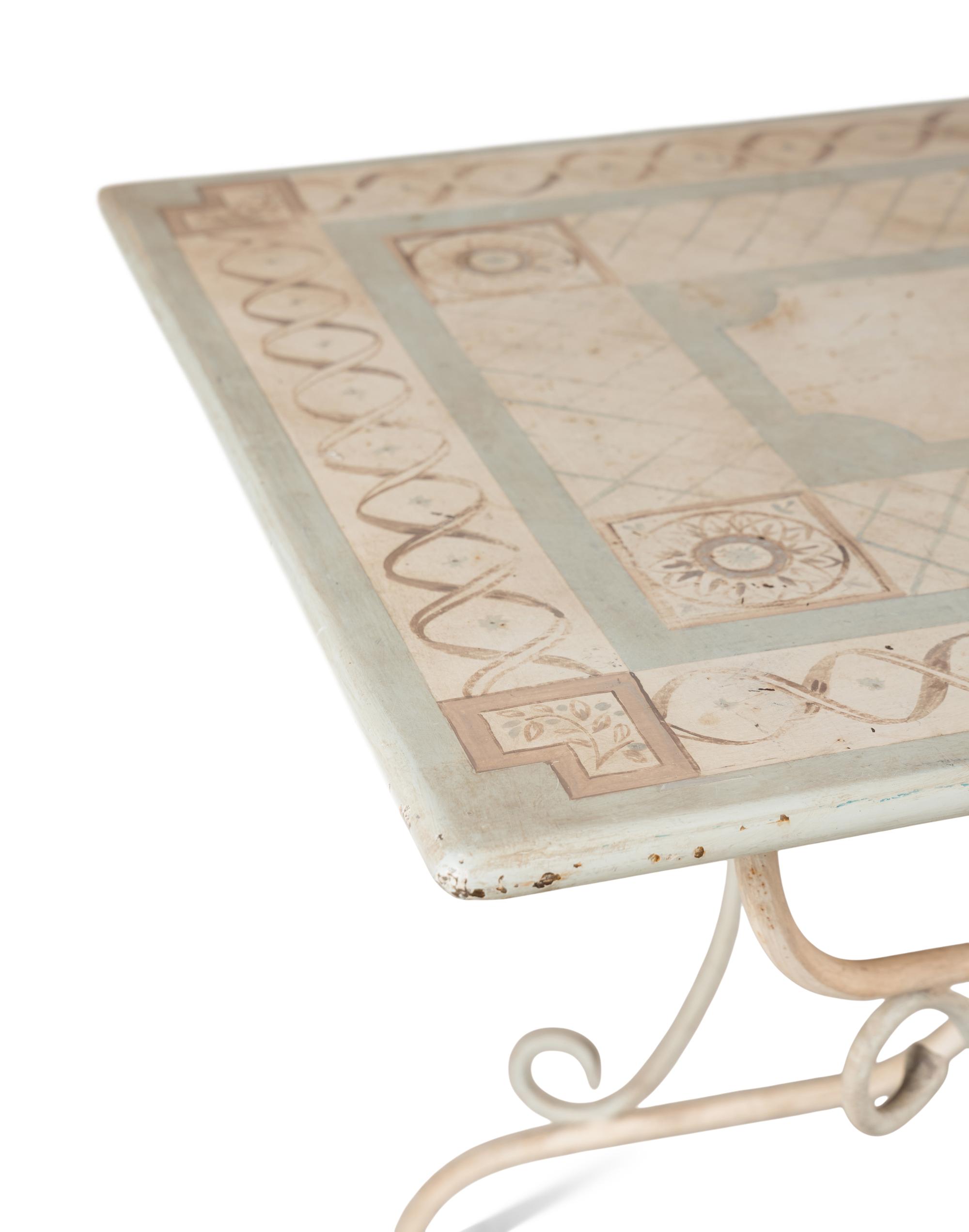 A Painted Metal Garden Table