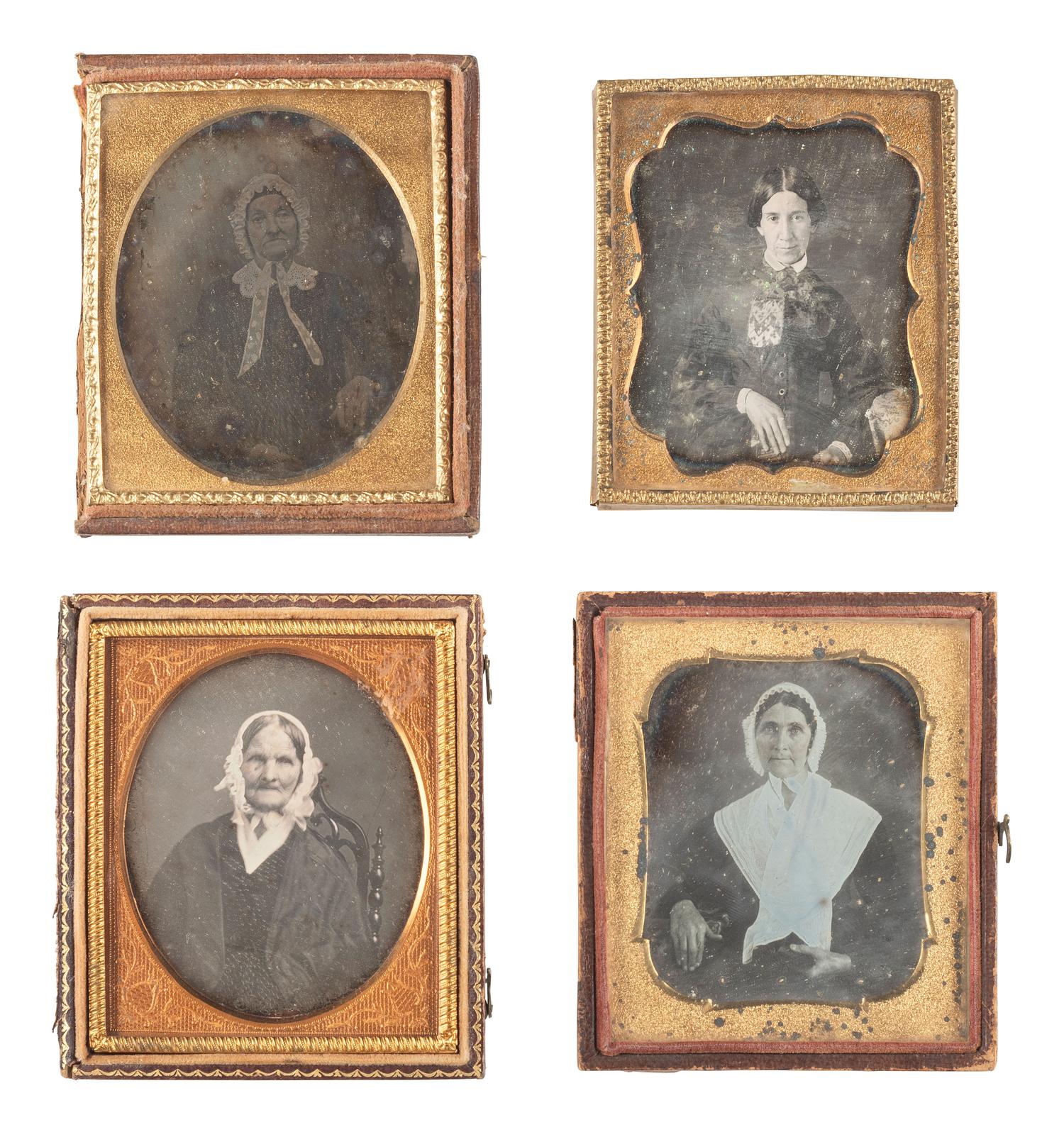 [EARLY PHOTOGRAPHY]. 29 sixth plate daguerreotypes of aged women.