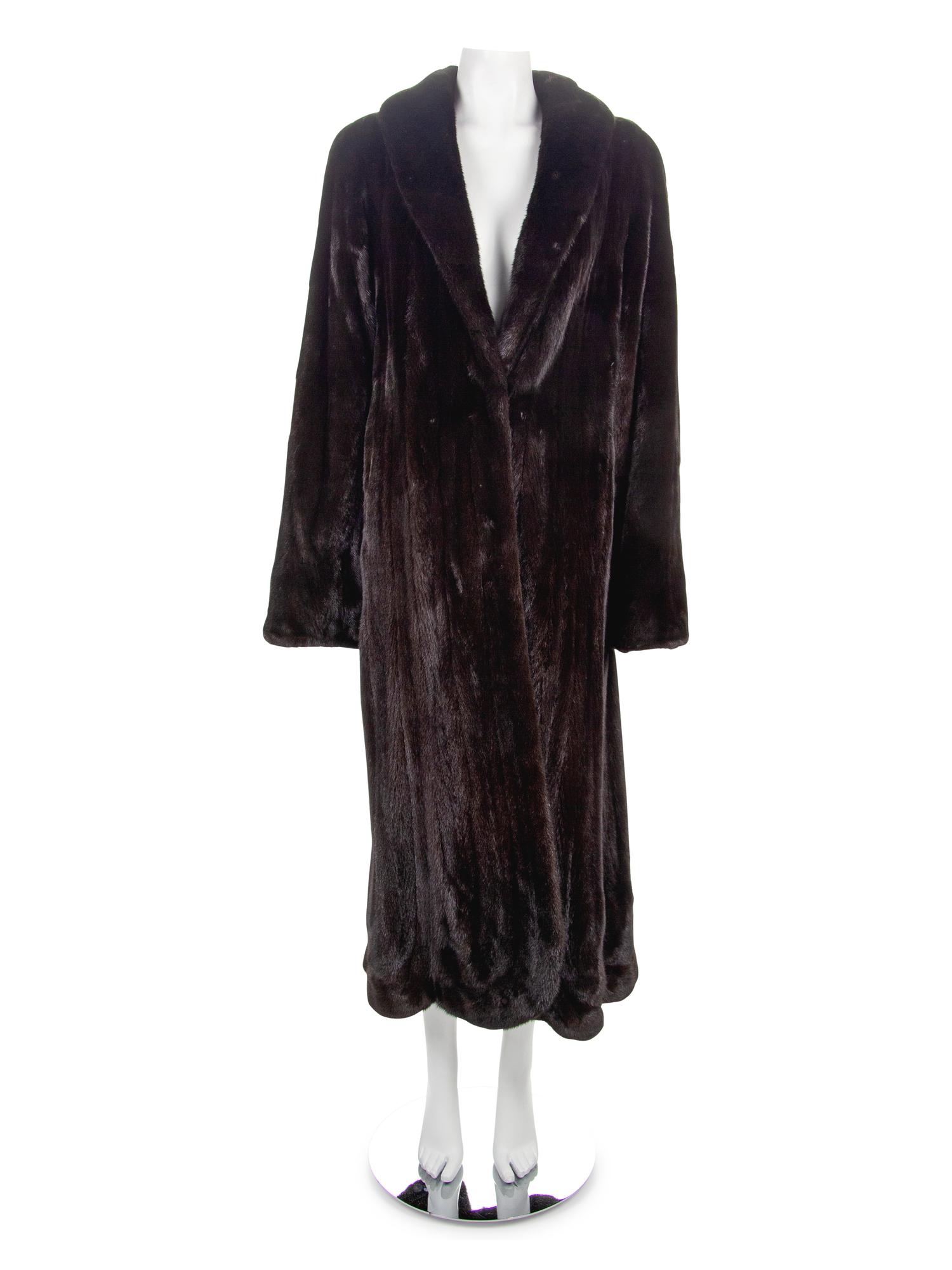 Birger Christensen Long Mink Fur Coat, 1990-2000s
