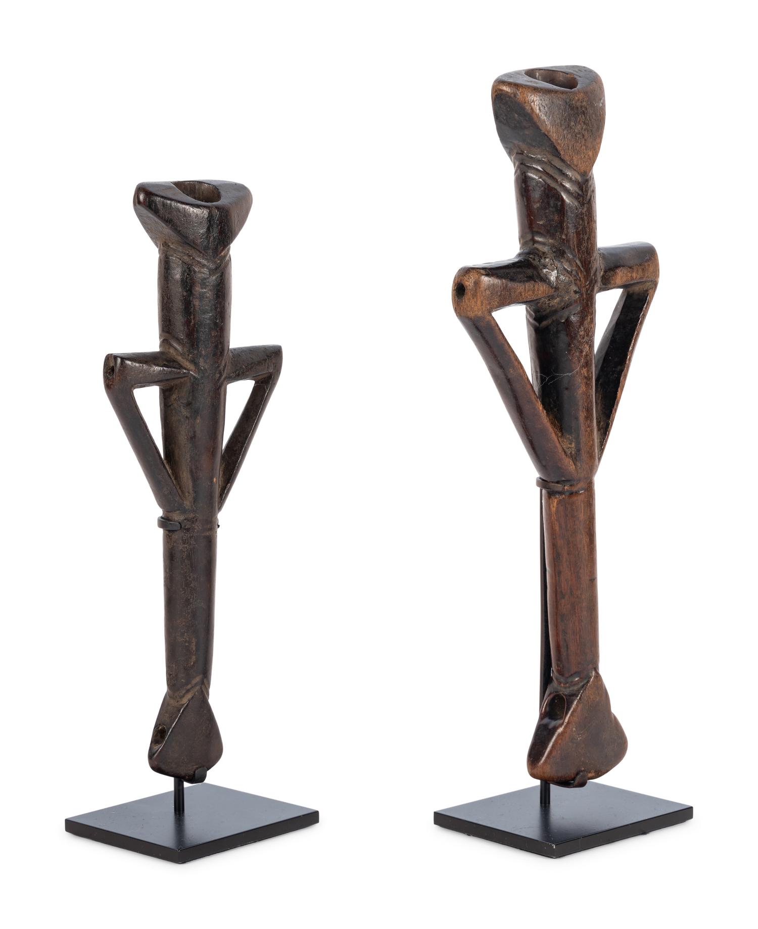 A Pair of African Carved Wood Figures