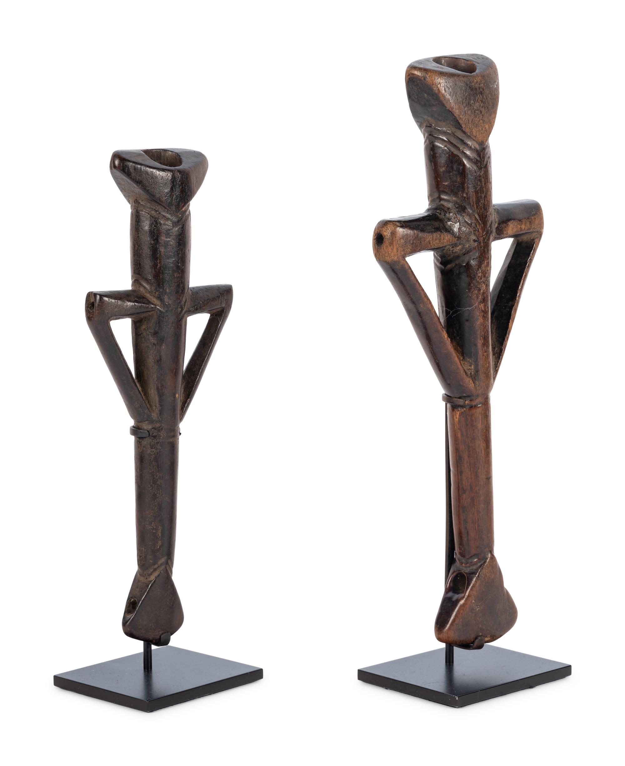 A Pair of African Carved Wood Figures