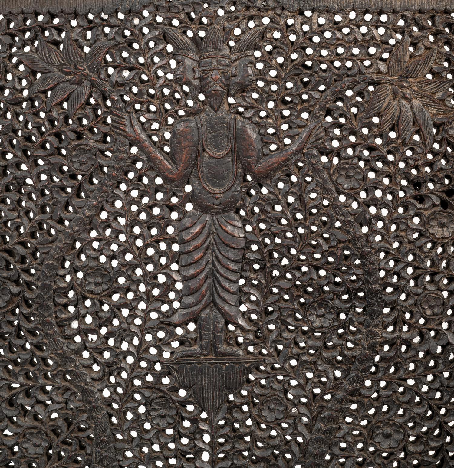 A Burmese Carved Hardwood Armchair