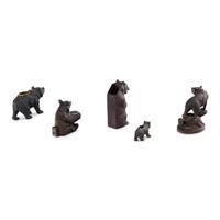 Five Black Forest Bear Table Objects