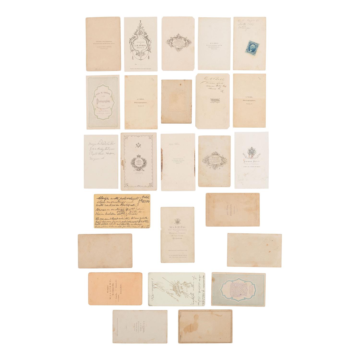 [Early Photography] Group of 80 Carte de Visites of American and European Subjects