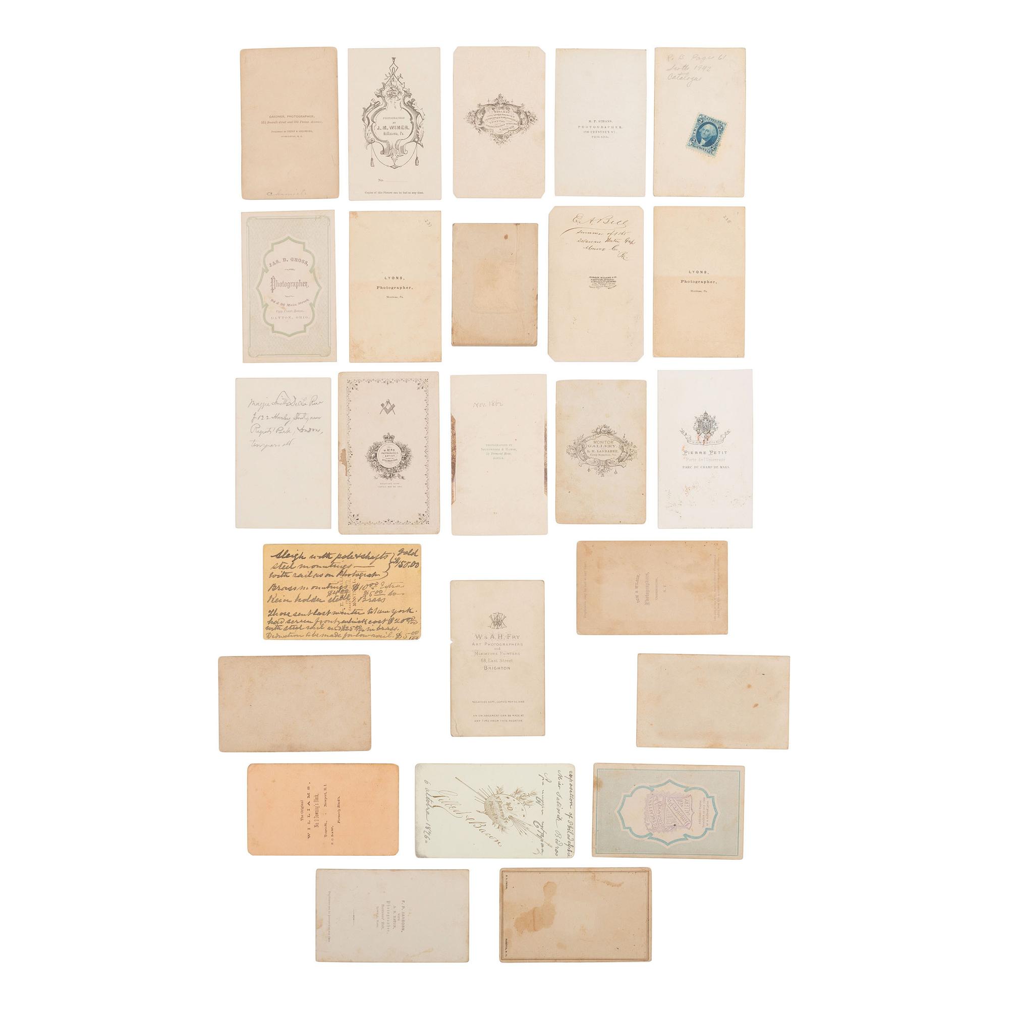 [Early Photography] Group of 80 Carte de Visites of American and European Subjects