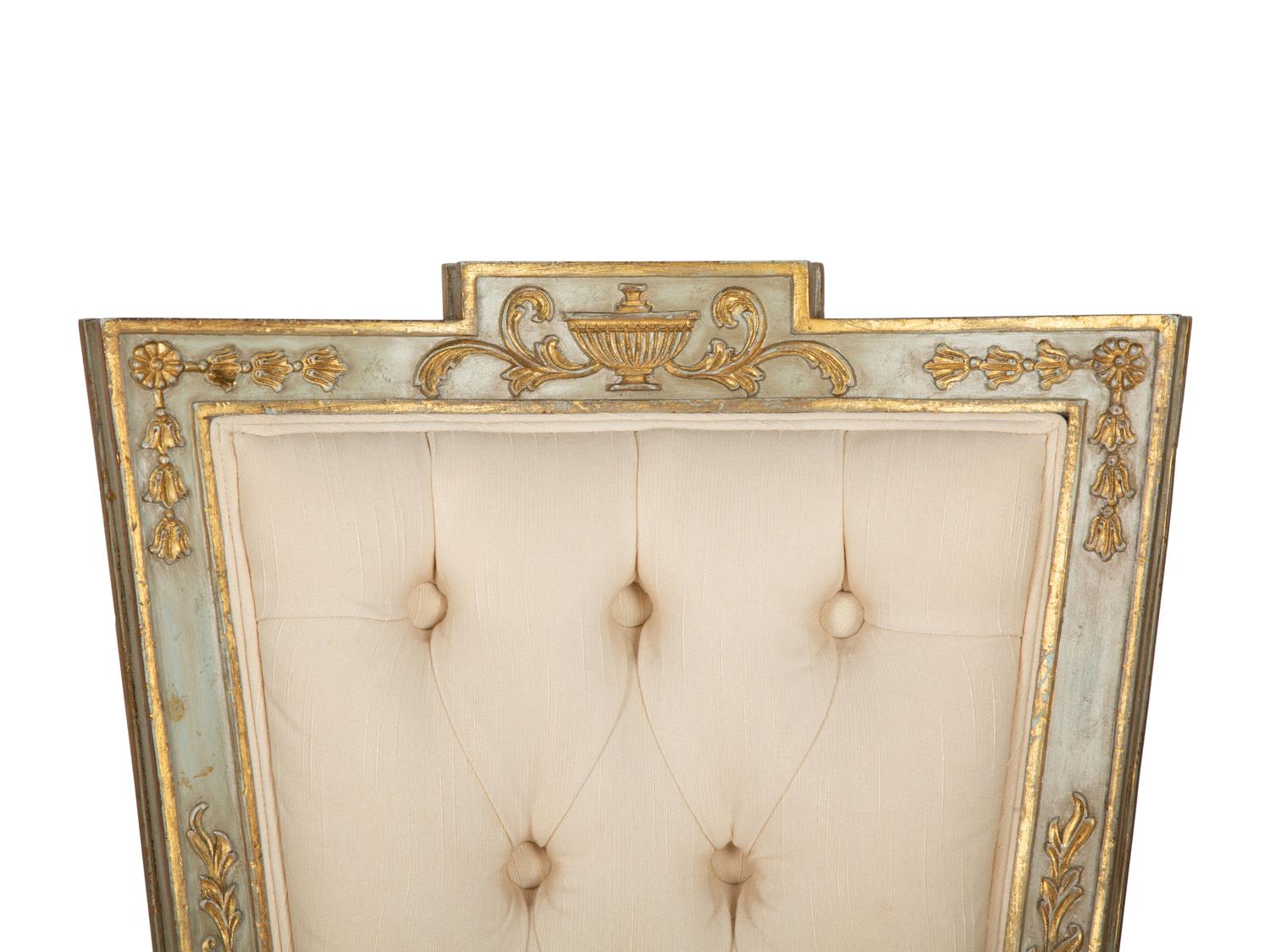 Two Italian Neoclassical Style Painted and Parcel Gilt Chairs