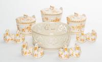 A Collection of Italian Ceramic Table Articles, retailed by Tiffany and Co. Height of tallest 4 inches. — 20TH CENTURY