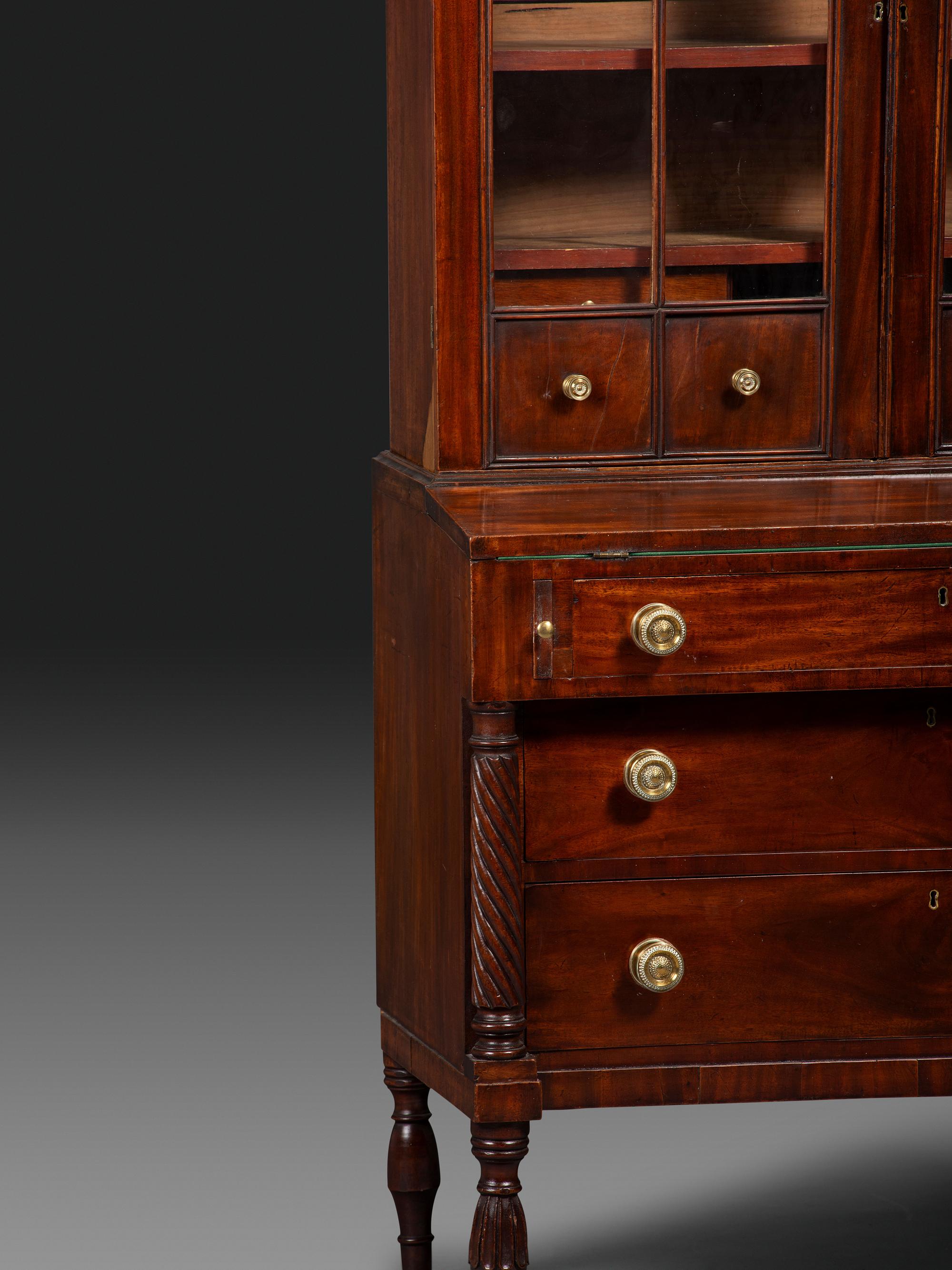 A Federal Carved and Figured Mahogany Lady's Writing Desk