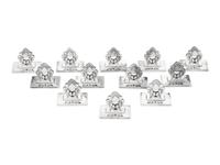 A Set of Twelve Georg Jensen Silver Acorn Place Card Holders