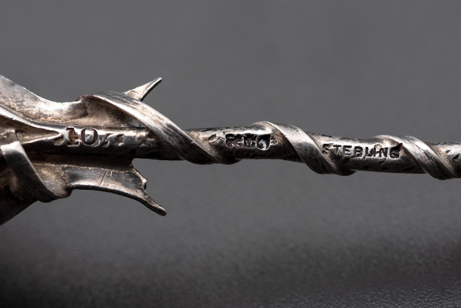 Eleven American Marine Decorated Silver Spoons
