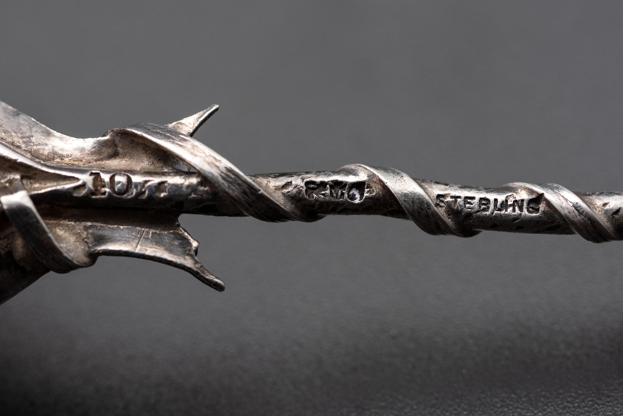 Eleven American Marine Decorated Silver Spoons