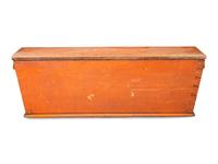A Salmon Painted Poplar or Maple Dough Box