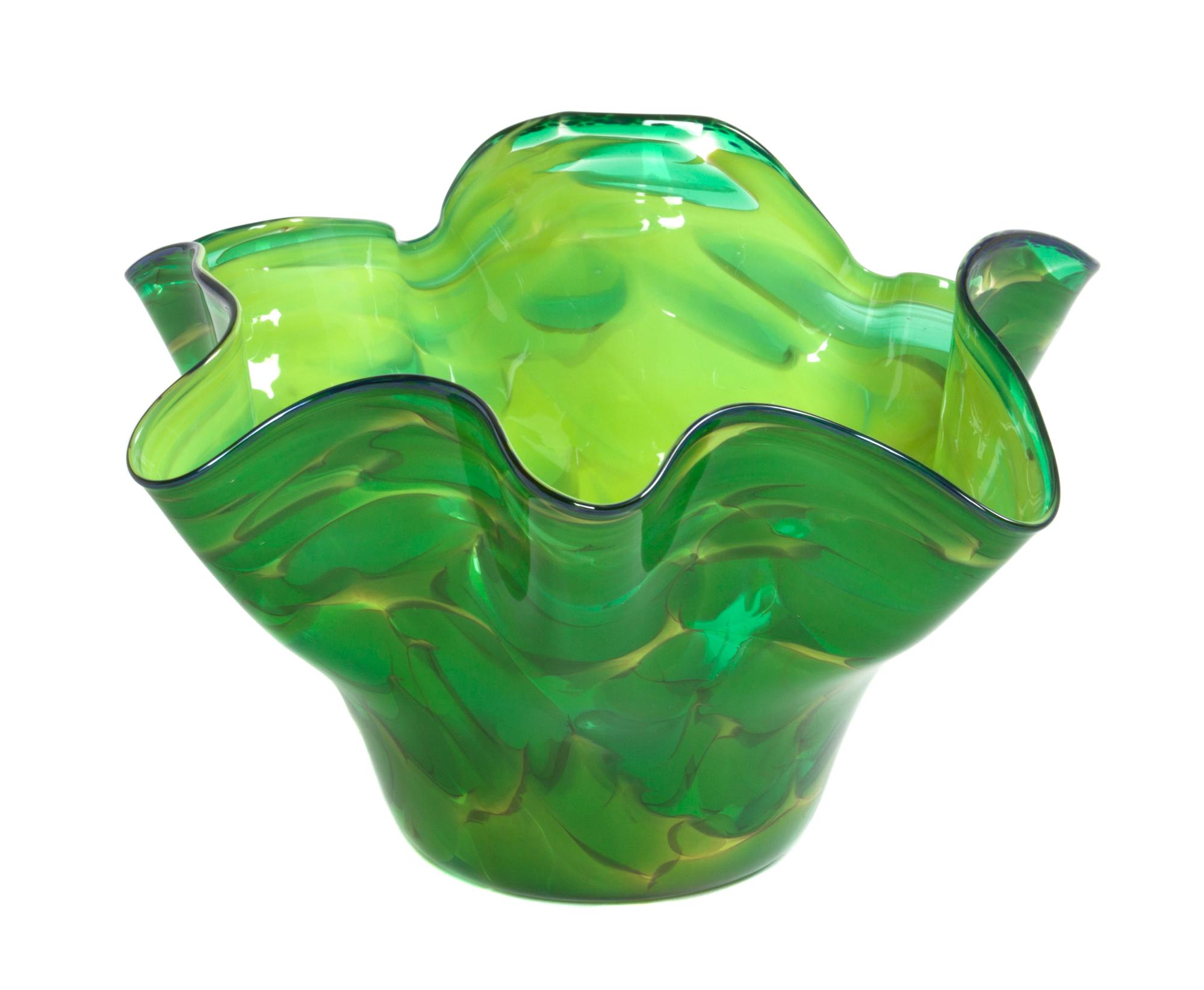 A Studio Glass Bowl Height 7 1/2 x width 12 inches.