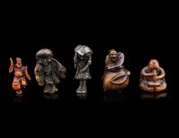 Five Japanese Figural-Form Netsuke