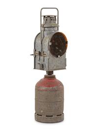German Painted Metal DB Kerosene Powered Railroad Lantern