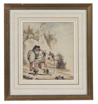 Thomas Rowlandson, (British, 1757-1827), Odd Characters, together with an After Rowlandson watercolor titled Highland Harry