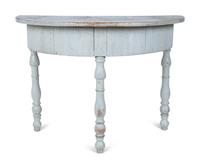 A Swedish Painted Demilune Console Table