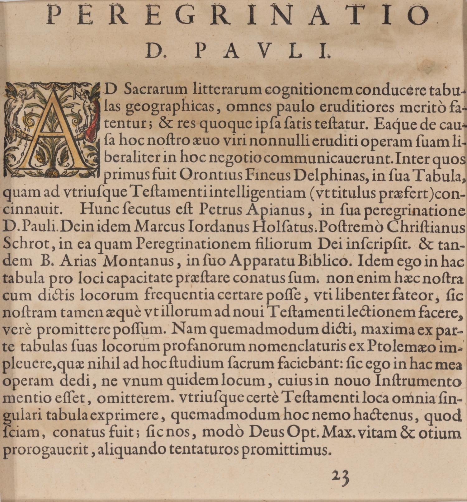 [MAP]. ORTELIUS, Abraham (1527-1598). Peregrinationis Divi Pauli Typus Corographicus . Antwerp, 1592.