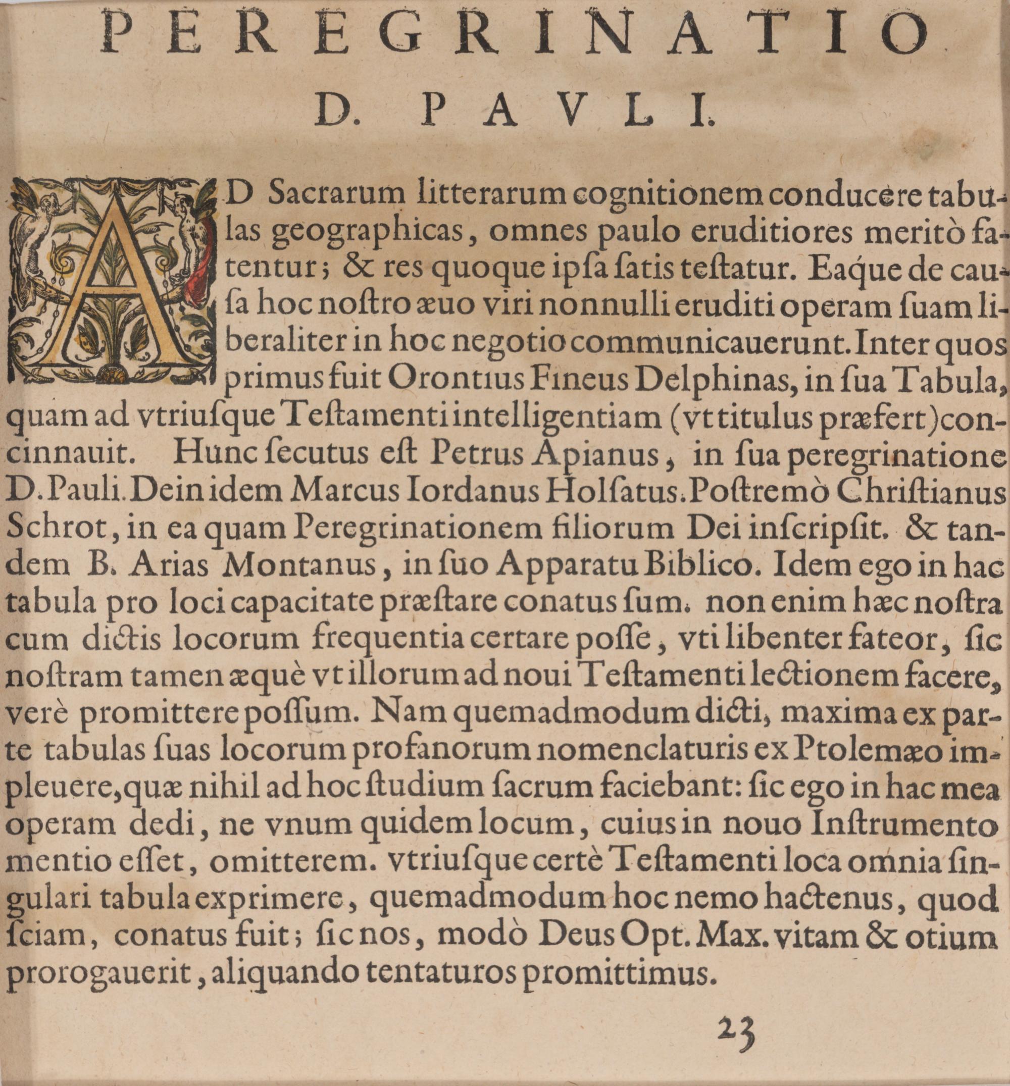 [MAP]. ORTELIUS, Abraham (1527-1598). Peregrinationis Divi Pauli Typus Corographicus . Antwerp, 1592.