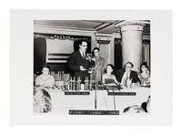 [HUGO AWARDS]. Award given to Forrest J. Ackerman by Isaac Asimov at the 11th WorldCon. 1953