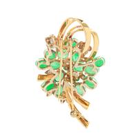 JADEITE AND DIAMOND FLOWER BOUQUET BROOCH