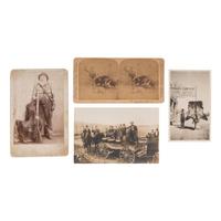 [EARLY PHOTOGRAPHY]. A group of 5 photographs of hunters or armed subjects, comprising: