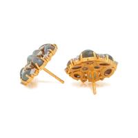CAT'S EYE ALEXANDRITE CHRYSOBERYL AND DIAMOND EARRINGS