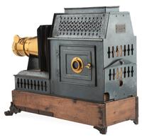 [EARLY PHOTOGRAPHY - MAGIC LANTERN]. A French magic lantern by H. Coulon, with accessories.