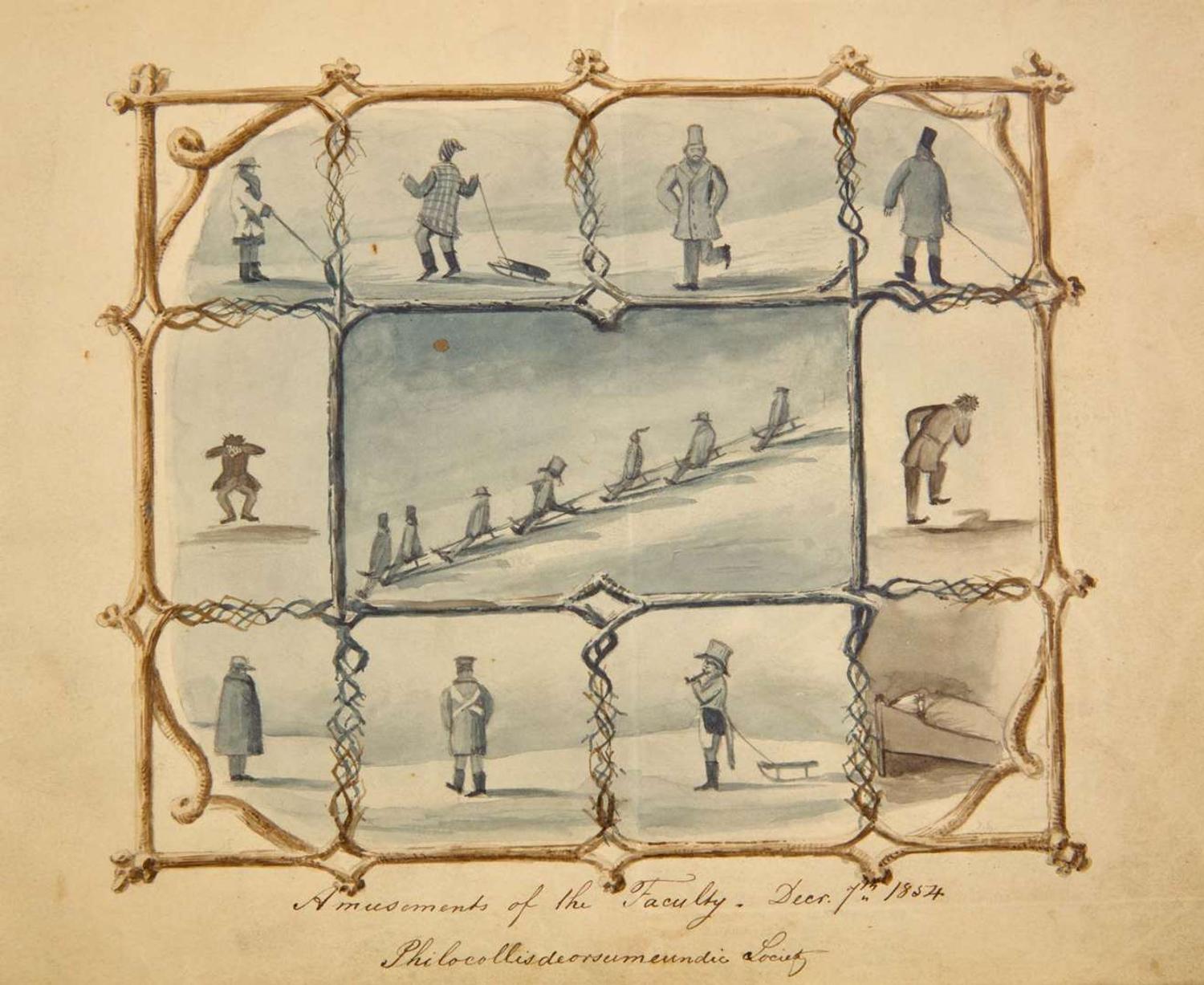A Nazareth Hall sketchbook Nazareth, PA, dated November 18, 1854 to May 1855