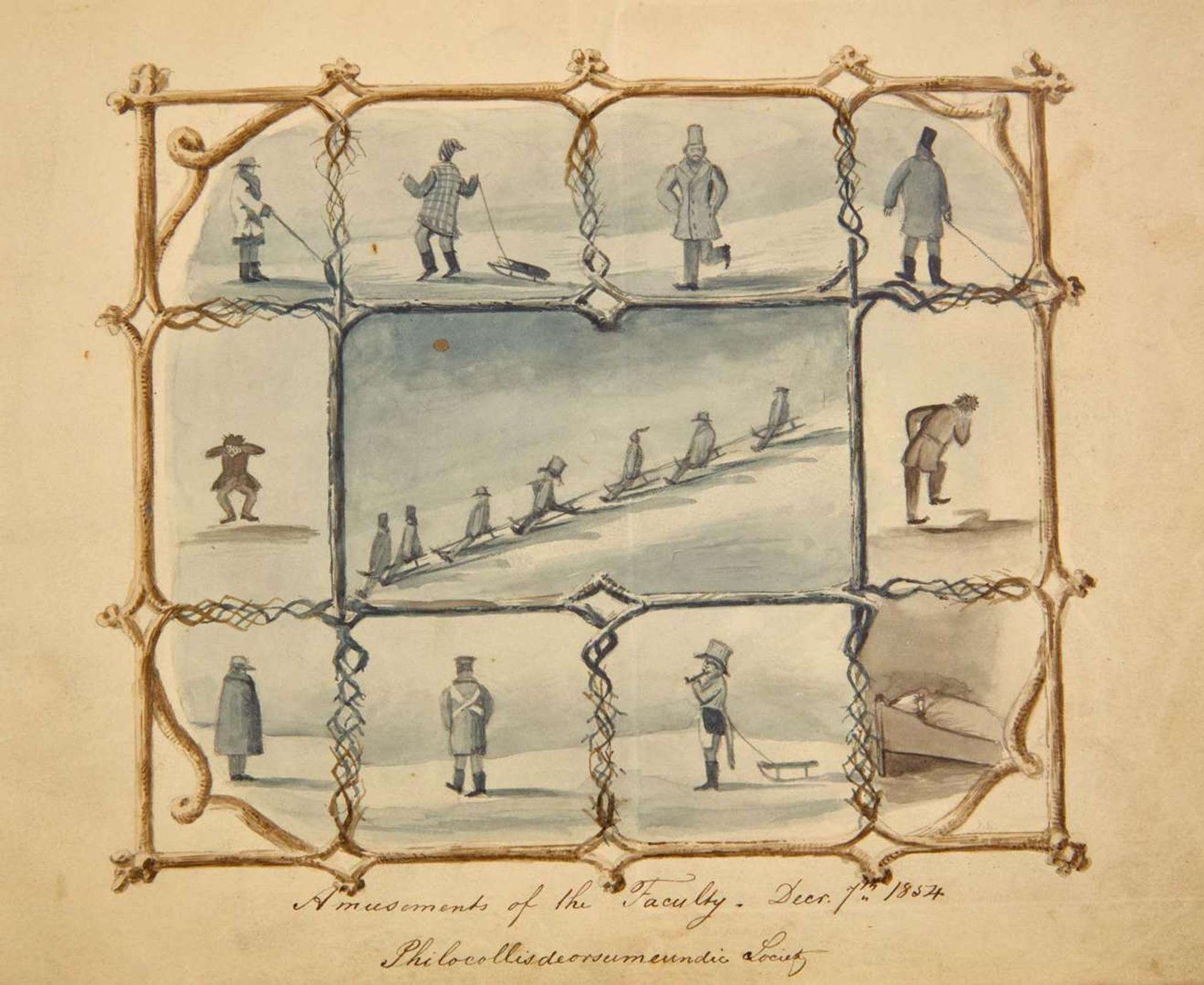 A Nazareth Hall sketchbook Nazareth, PA, dated November 18, 1854 to May 1855