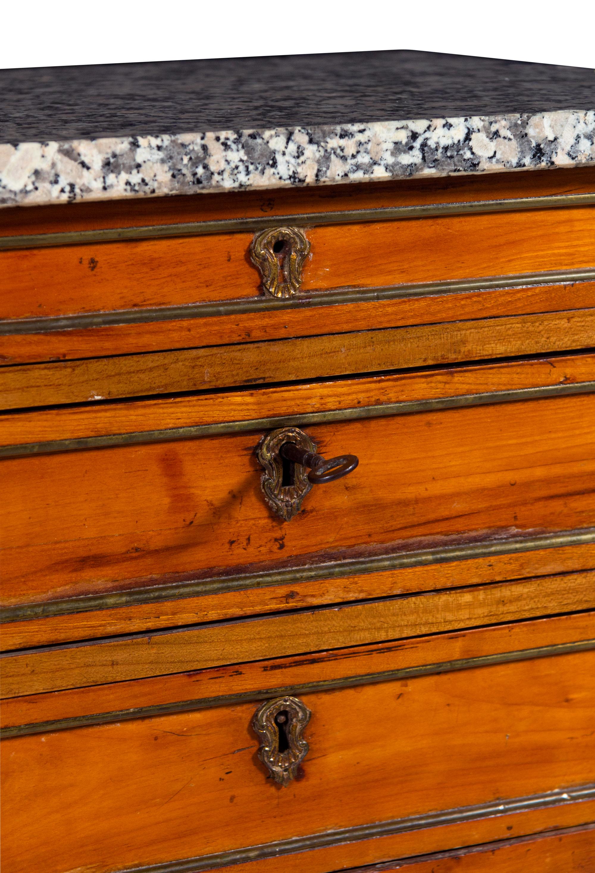 A Directoire Style Marble-Top Side Cabinet