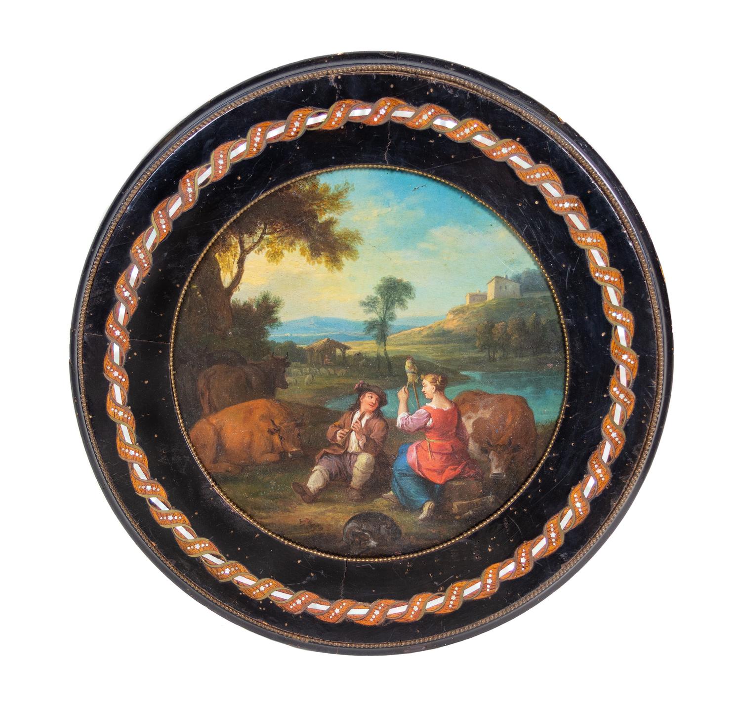 Flemish or Dutch School, (17th Century), Pastoral Landscape with Peasants and Cows