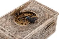 A German Silver Singing Bird Automaton Box