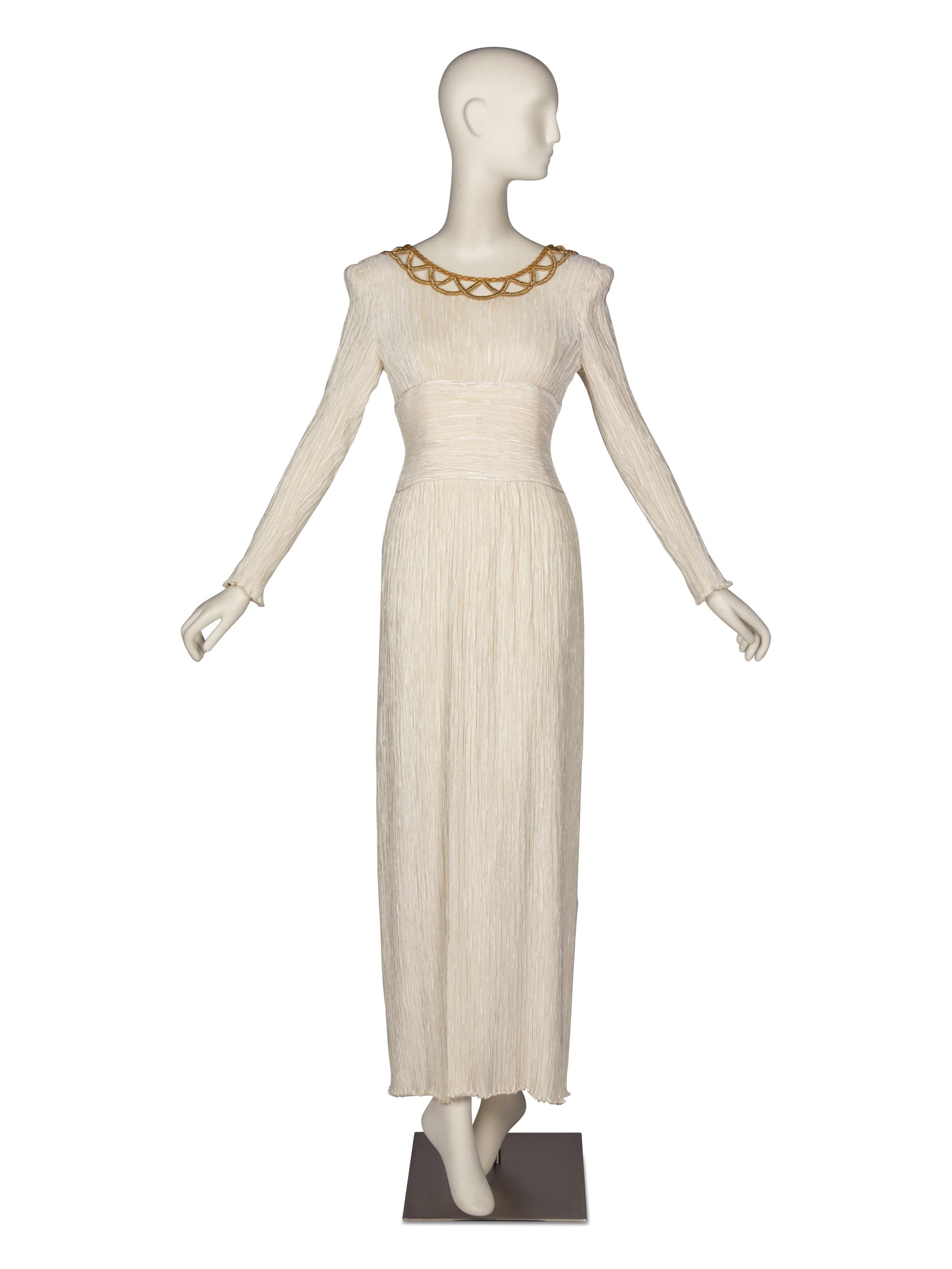 Mary McFadden Couture Pleated Gown