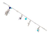 An 18 Karat White Gold, Diamond, Lapis Lazuli, Turquoise and Moonstone 'Romance A Paris' Charm Bracelet, Van Cleef & Arpels, 12.40 dwts