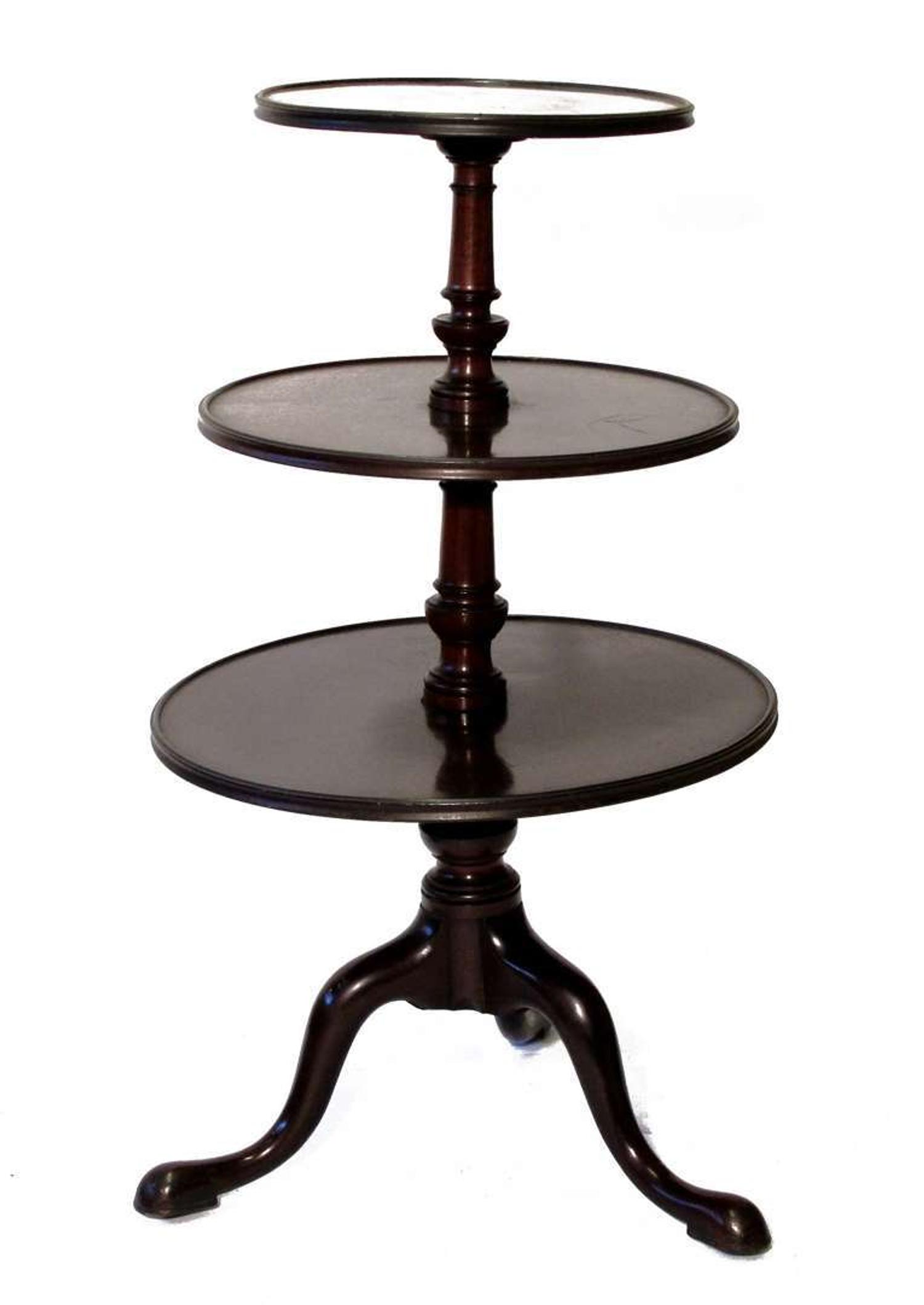 Queen Anne-style mahogany dumb waiter 19th century