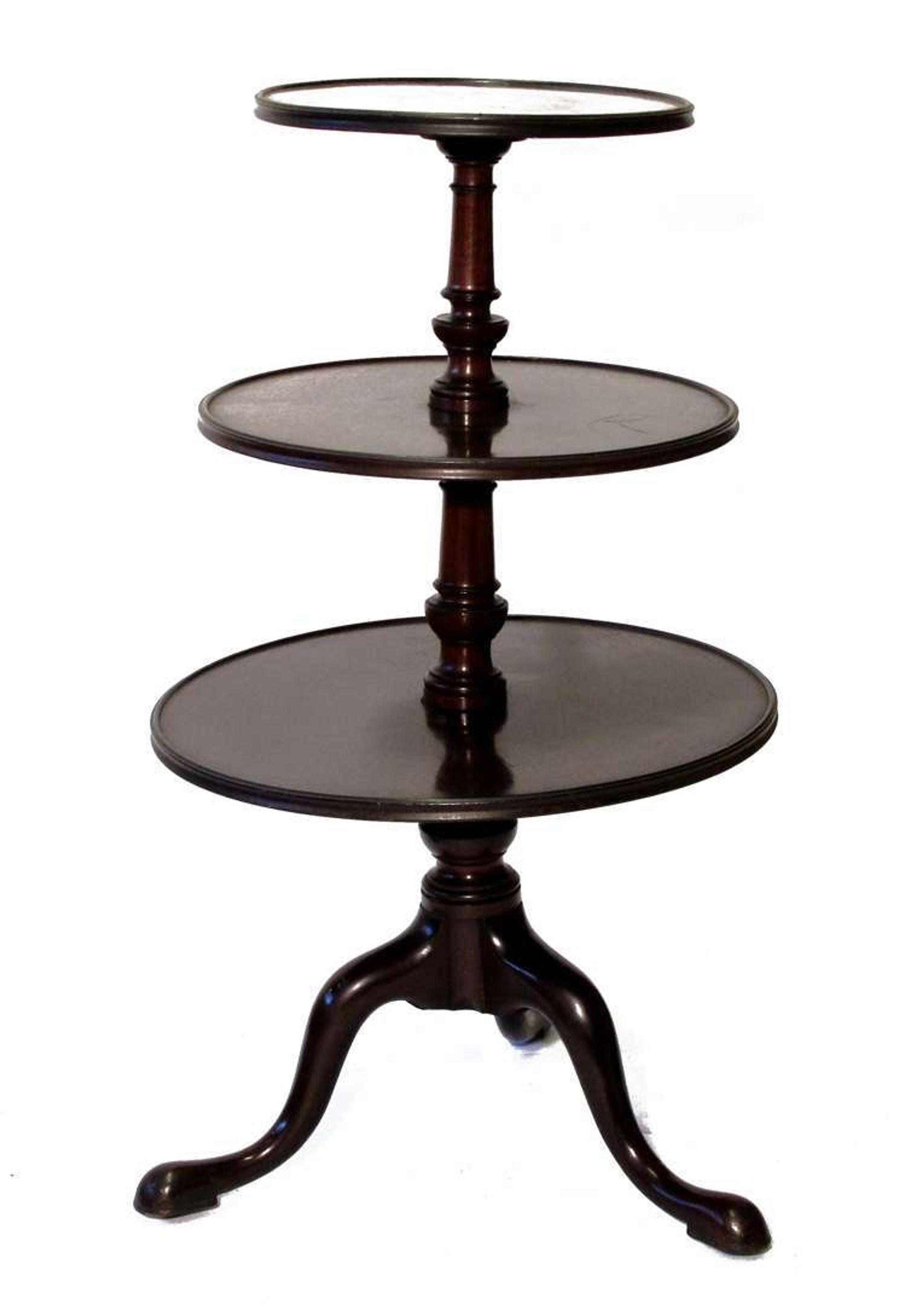 Queen Anne-style mahogany dumb waiter 19th century
