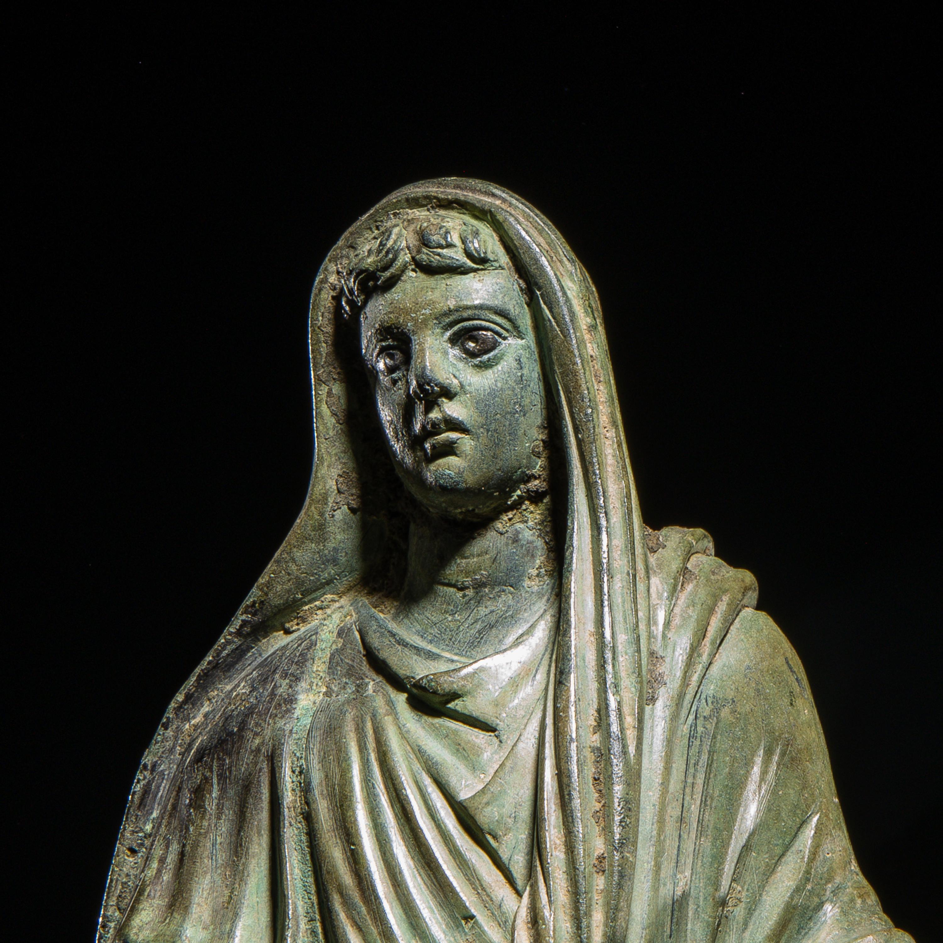 A Roman Bronze Togatus
