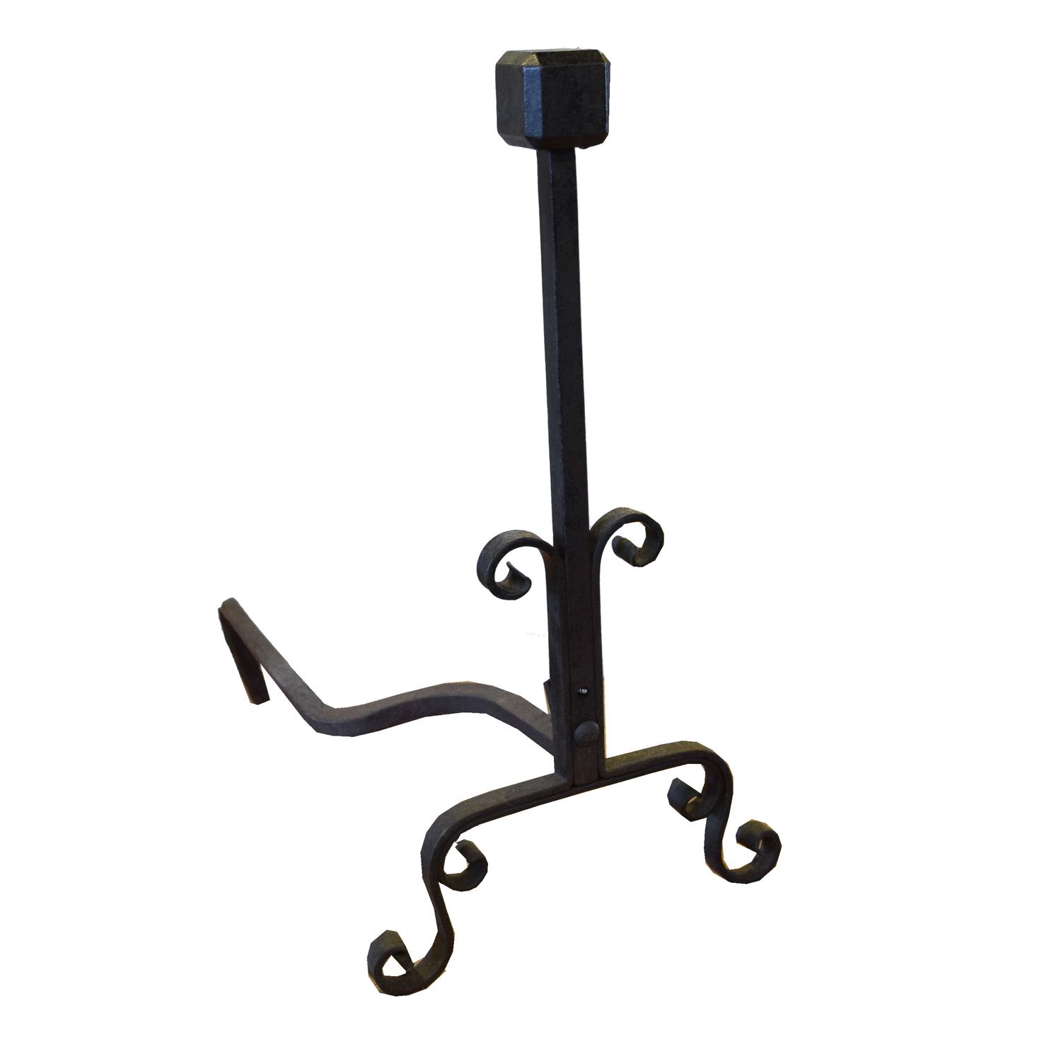 A Pair of Iron Andirons 13" W x 21.5" D x 24" H — Argentina, Circa 1920